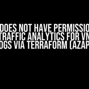 User does not have permissions to enable Traffic Analytics for Vnet Flow Logs via Terraform (Azapi)